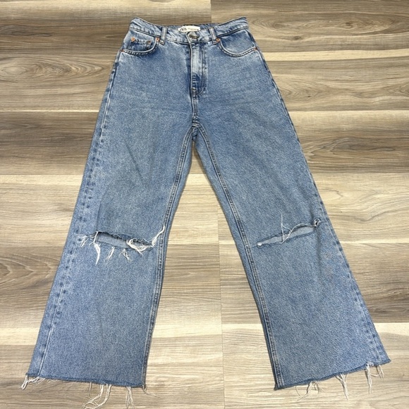 Zara 90’s full length straight Women's Blue Jeans size 2 - Picture 5 of 9